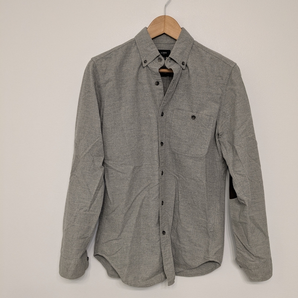 J. Crew Men's Heathered Gray Button-Down Shirt